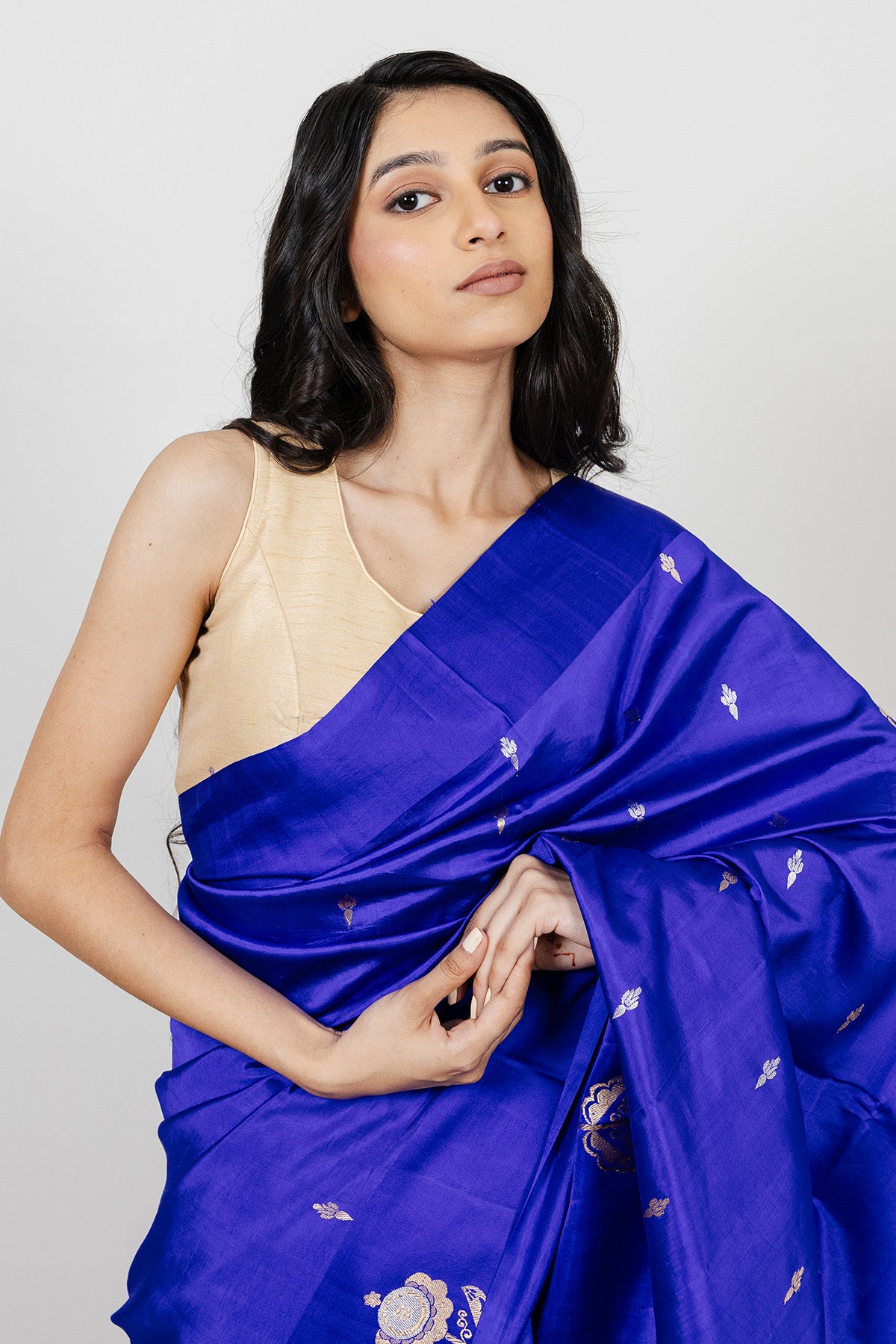 Royal Blue Katan Silk Banarasi Handloom Saree