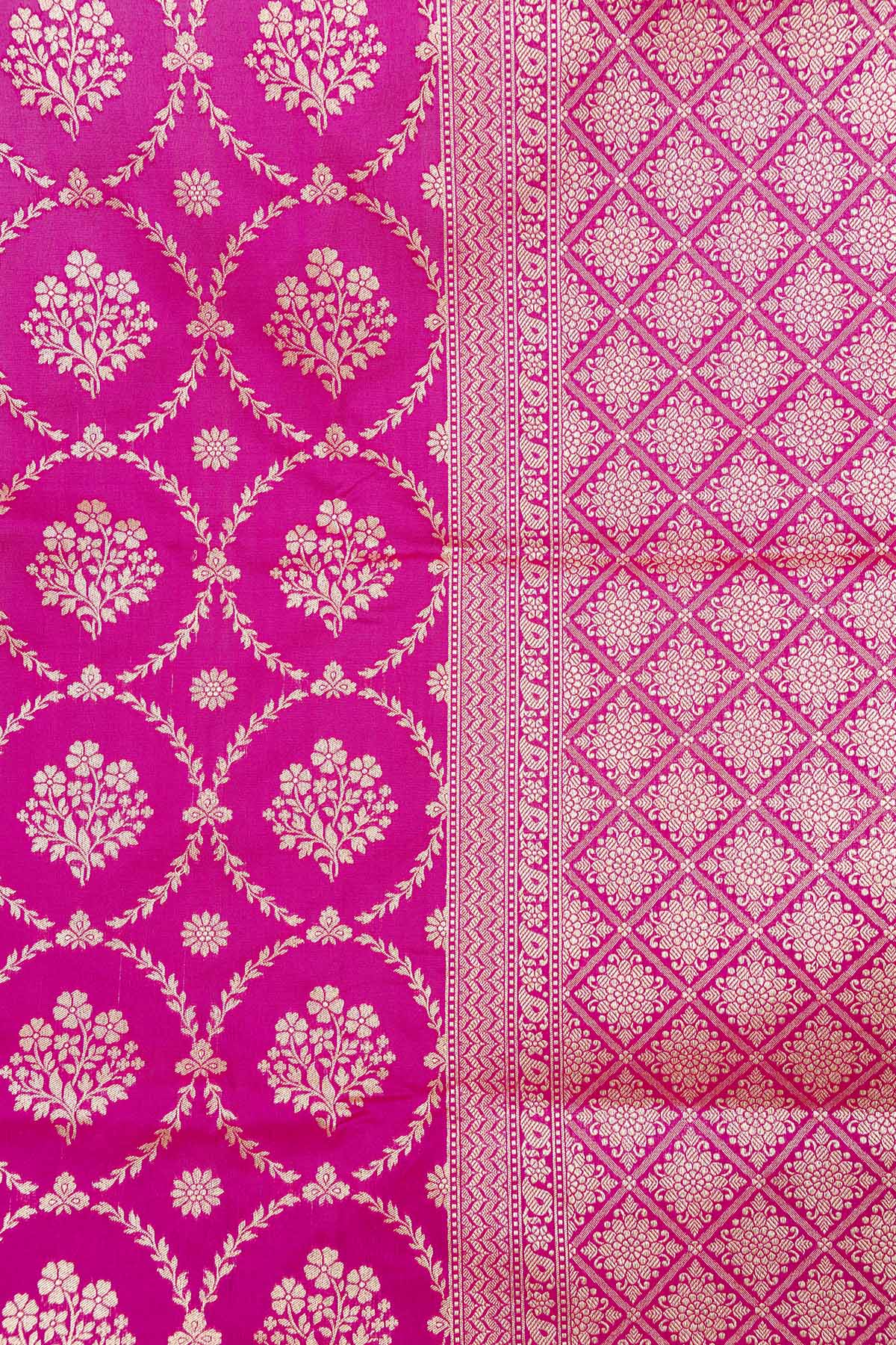 Magenta Katan Silk Banarasi Handloom Saree