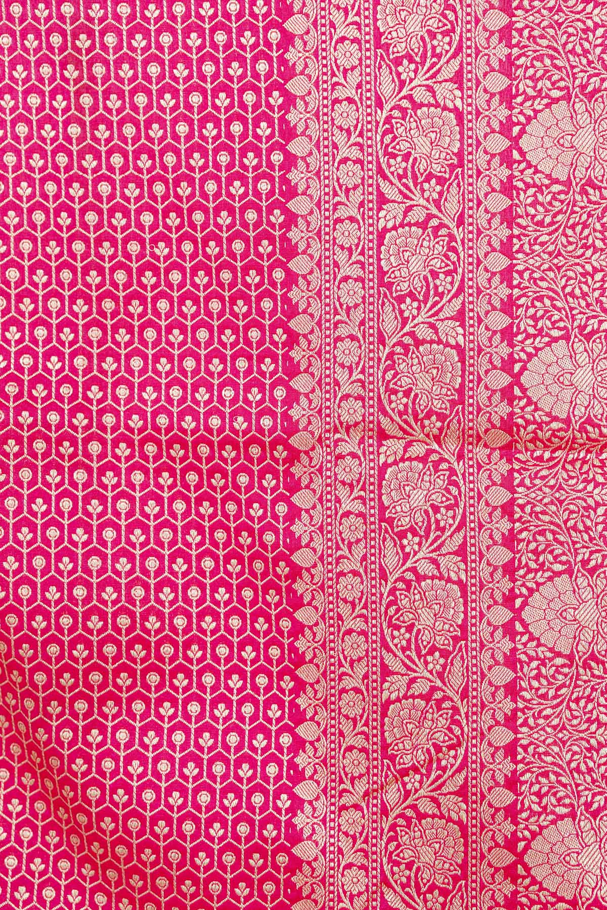Rani Pink Katan Silk Banarasi Handloom Saree