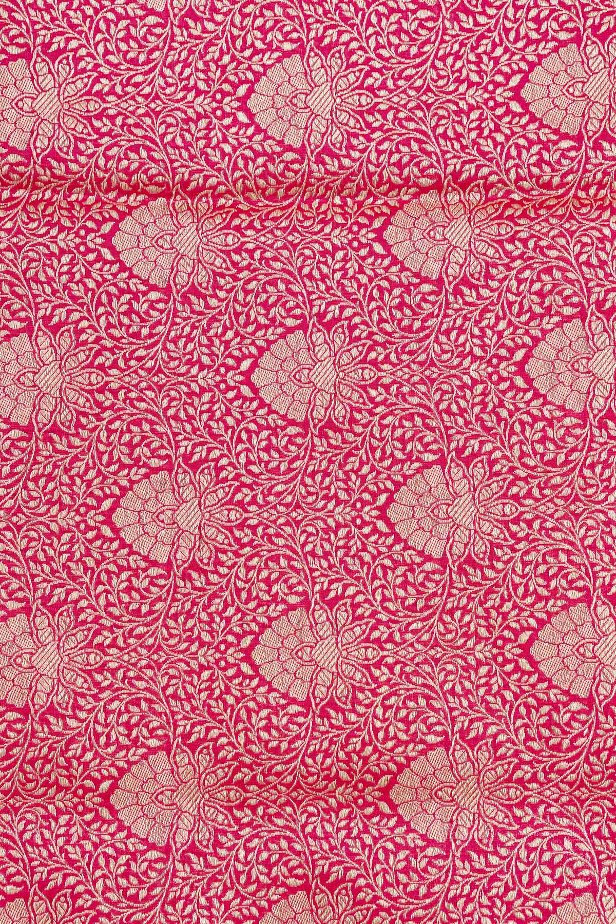 Rani Pink Katan Silk Banarasi Handloom Saree