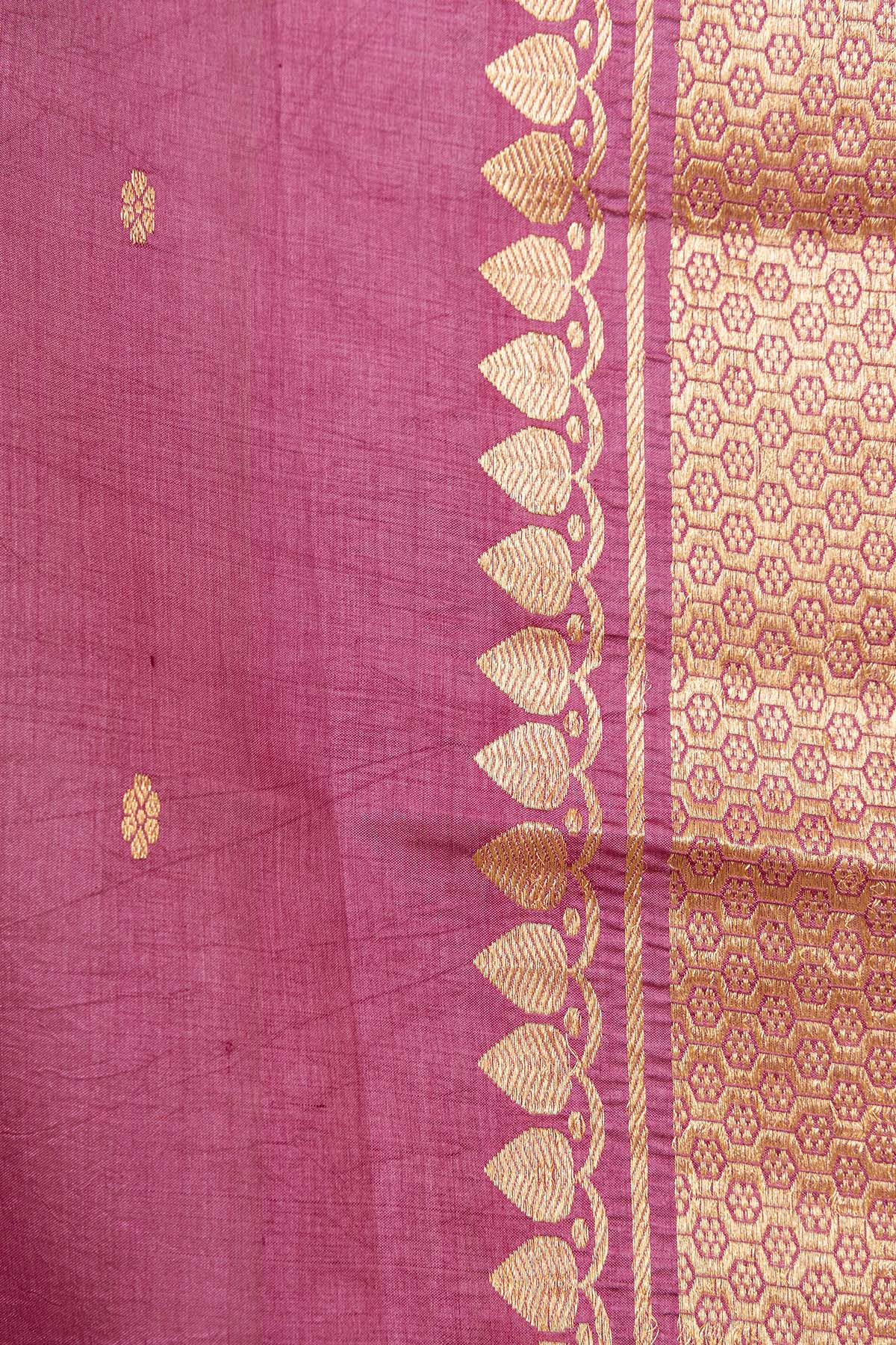 Plum Katan Silk Banarasi Handloom Saree