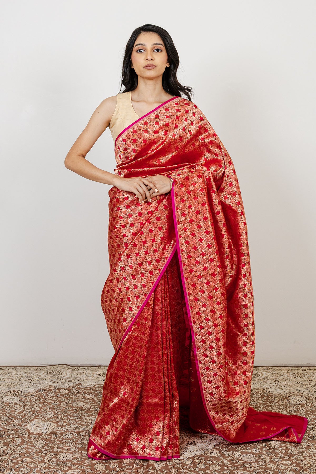 Red Brocade Katan Silk Banarasi Handloom Saree