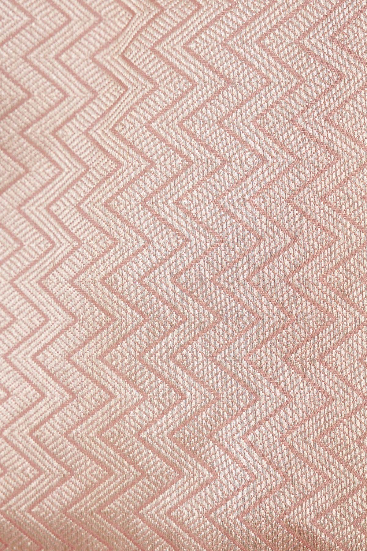 Pink Stripe Brocade Katan Silk Banarasi Handloom Saree