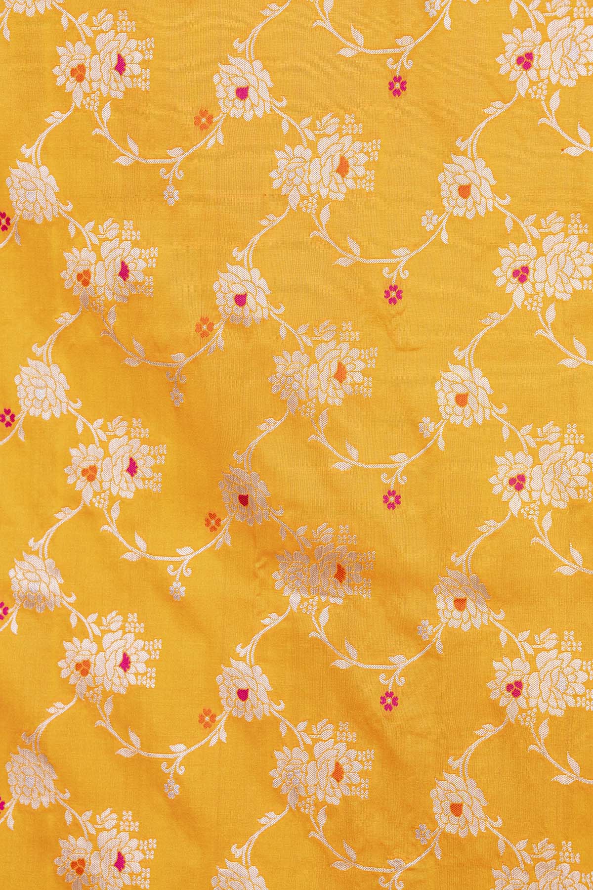 Orange Meena Booti Katan Silk Banarasi Handloom Saree