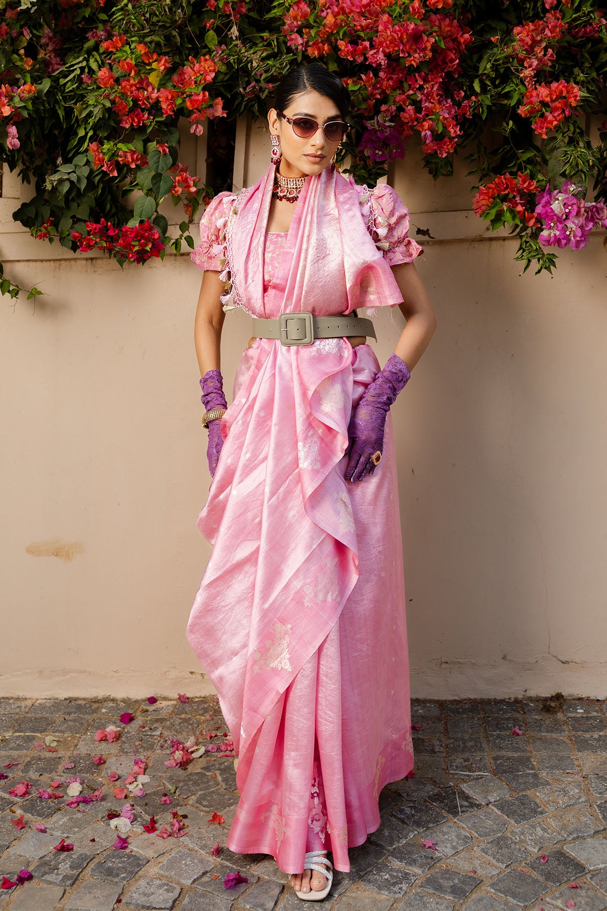 Blush Pink Katan Silk Banarasi Handloom Saree