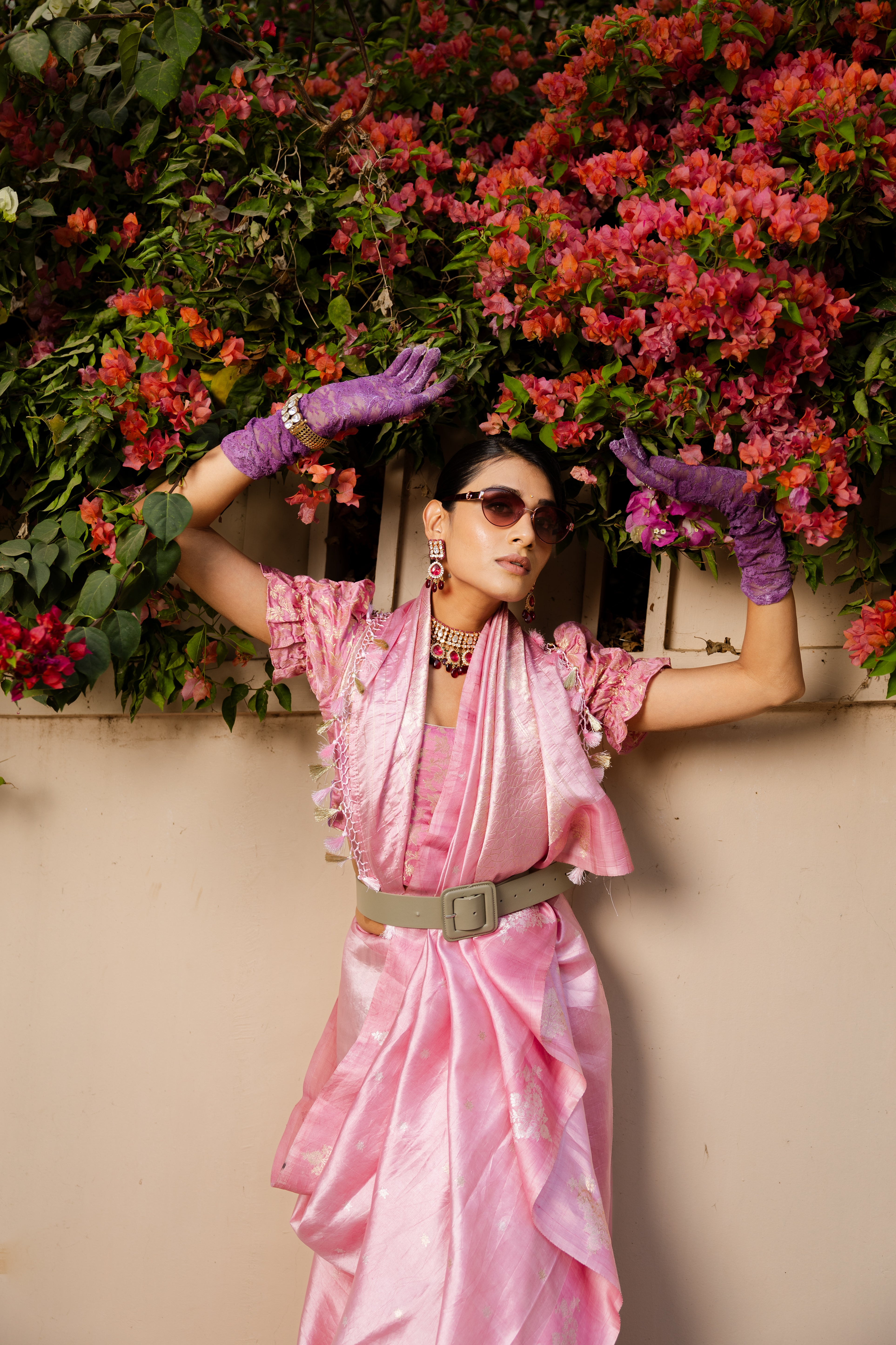 Blush Pink Katan Silk Banarasi Handloom Saree