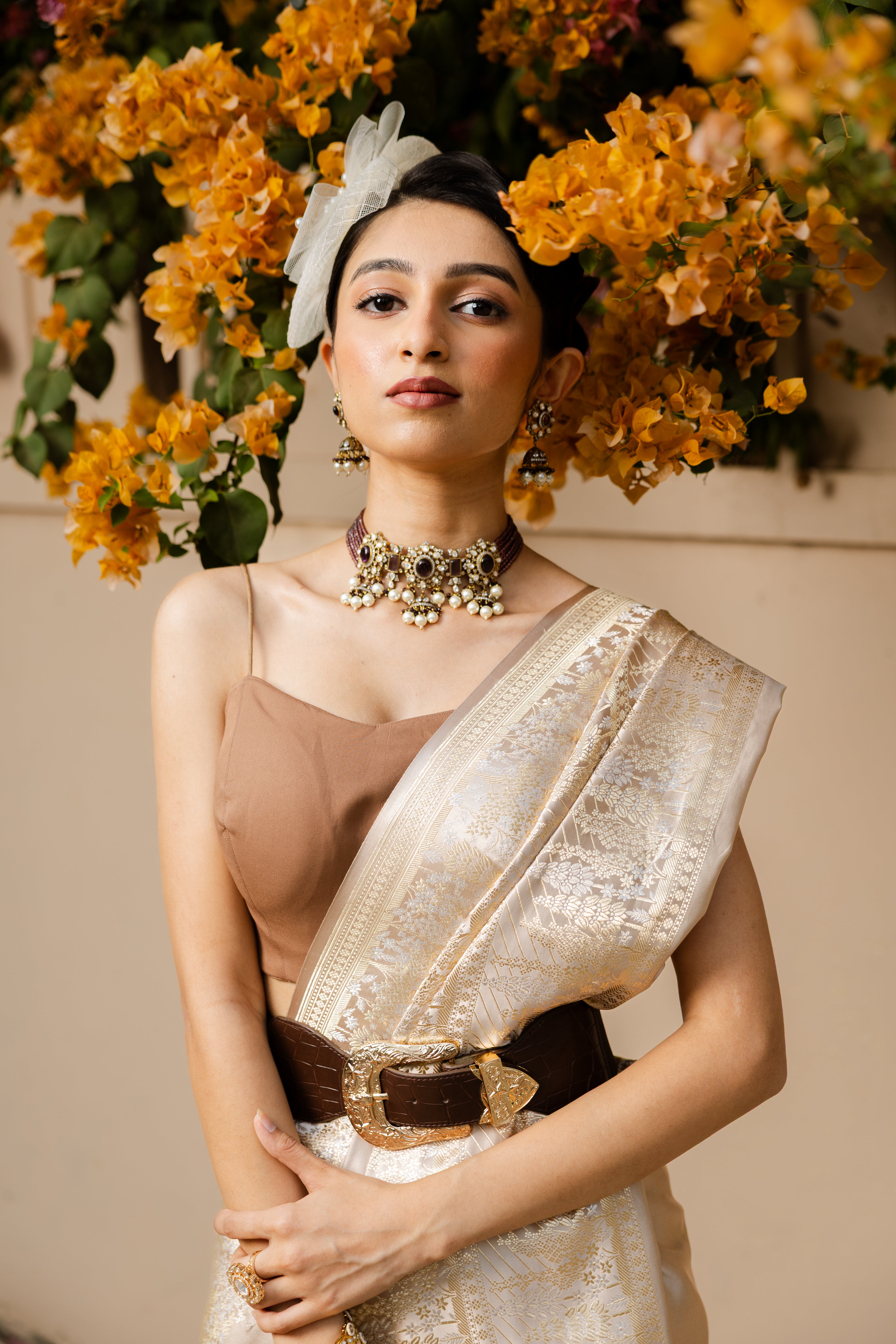 Tussar Meenakari Satin Katan Silk Banarasi Handloom Saree