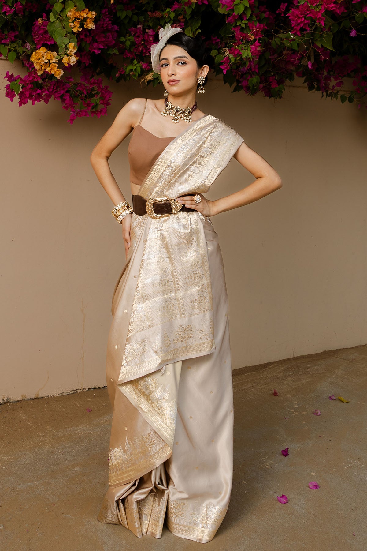 Tussar Meenakari Satin Katan Silk Banarasi Handloom Saree