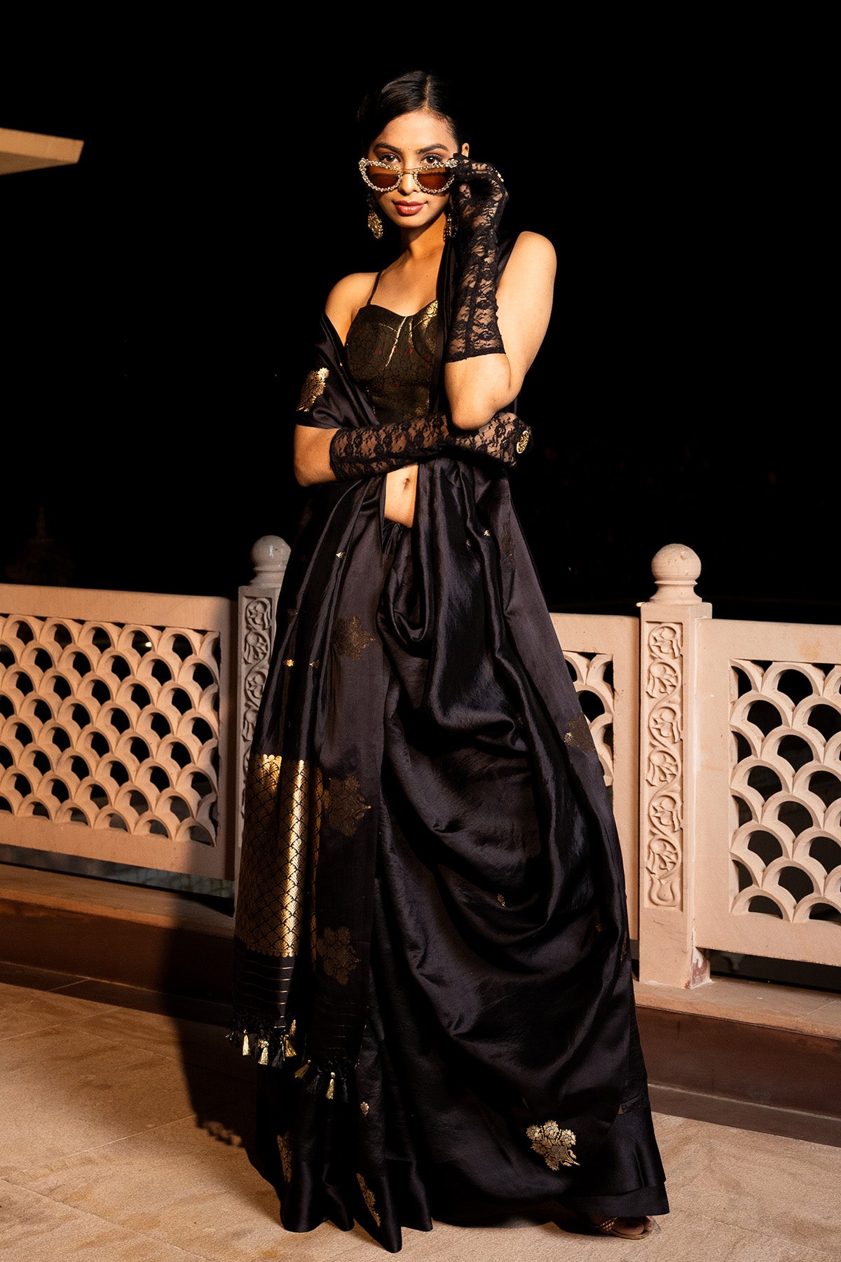 Black Katan Silk Banarasi Handloom Saree