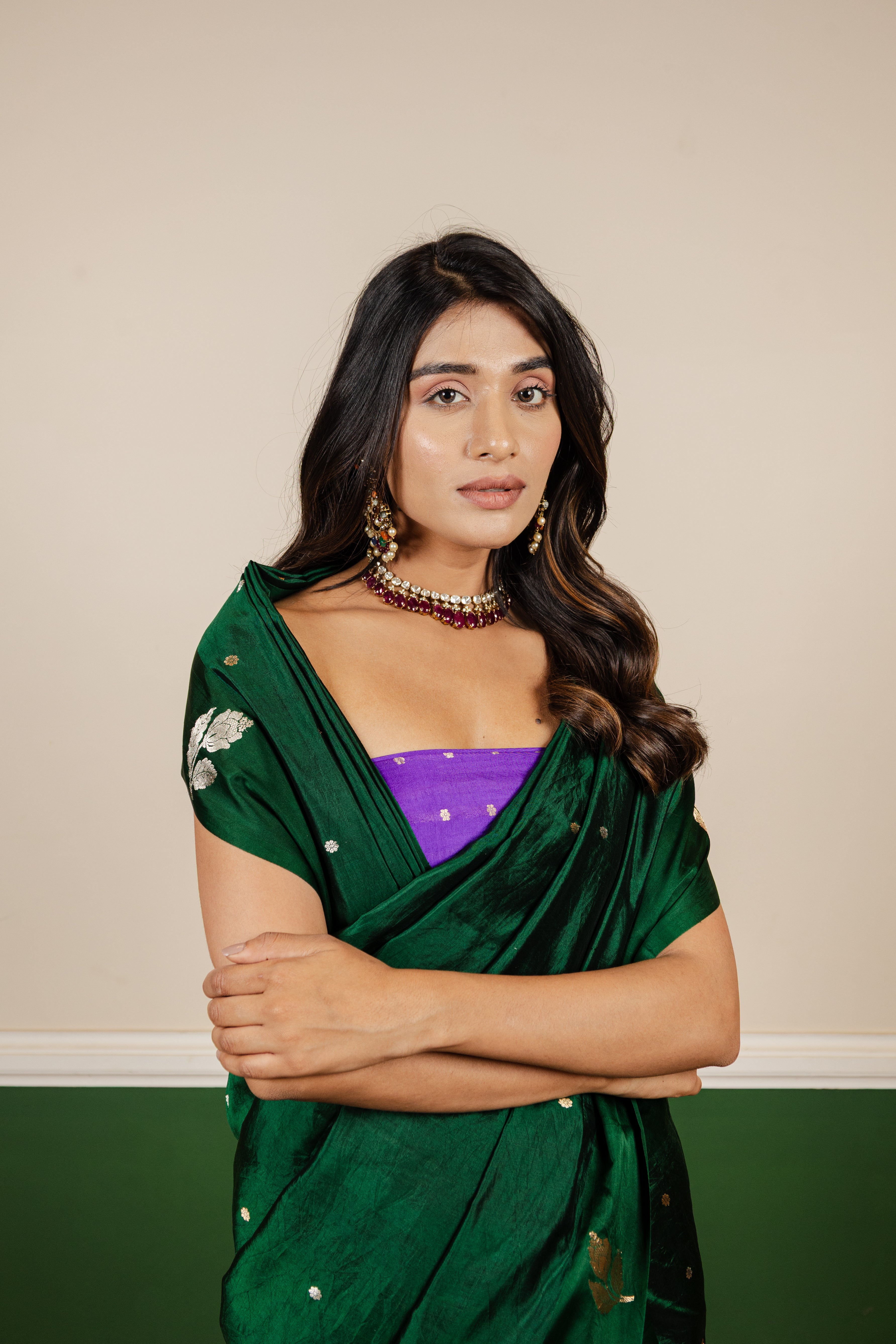 Green Katan Silk Banarasi Handloom Saree