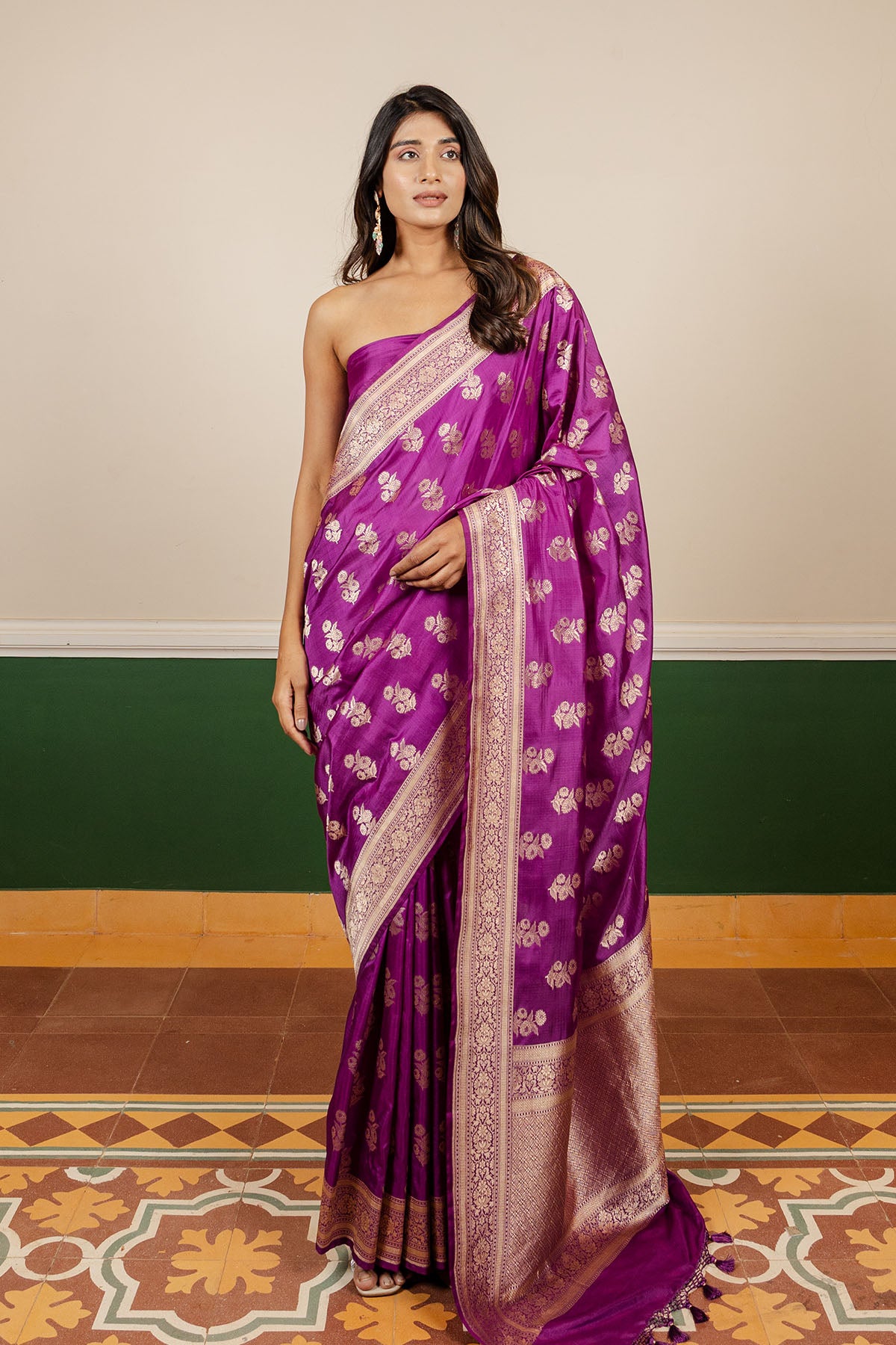 Purple Bootidar Upadda Silk Banarasi Handloom Saree