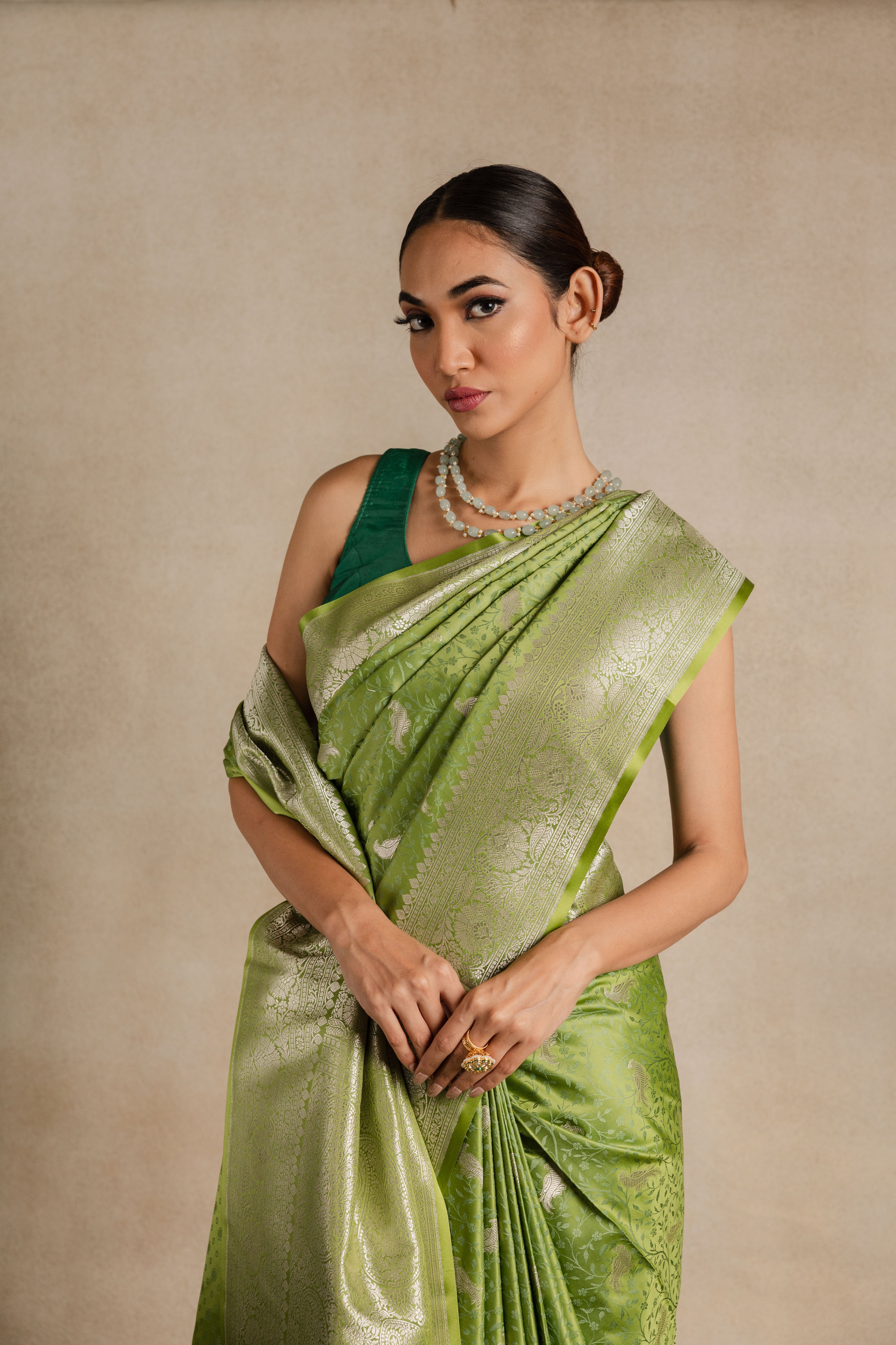 Green Tanchoi Katan Silk Saree