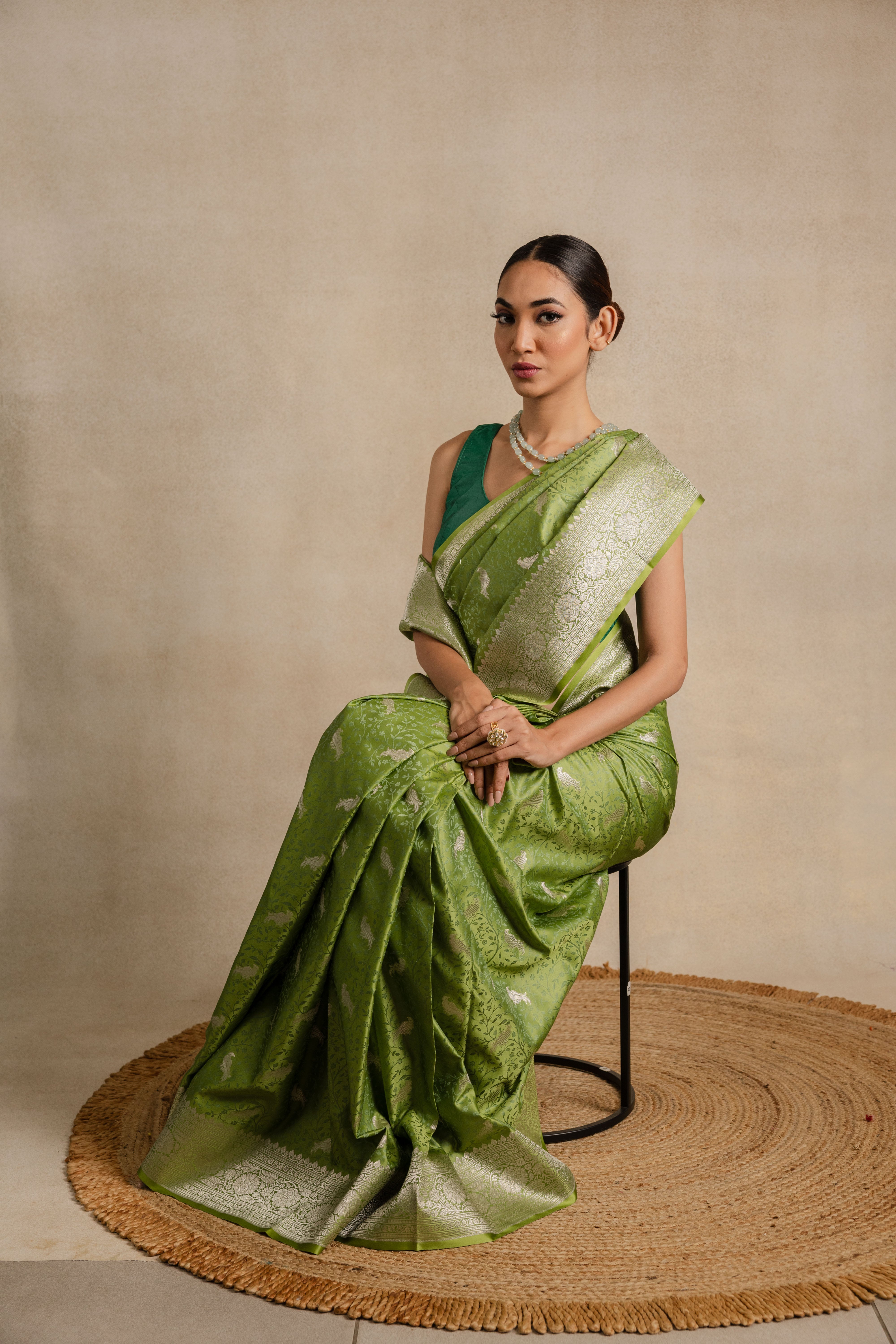 Green Tanchoi Katan Silk Saree