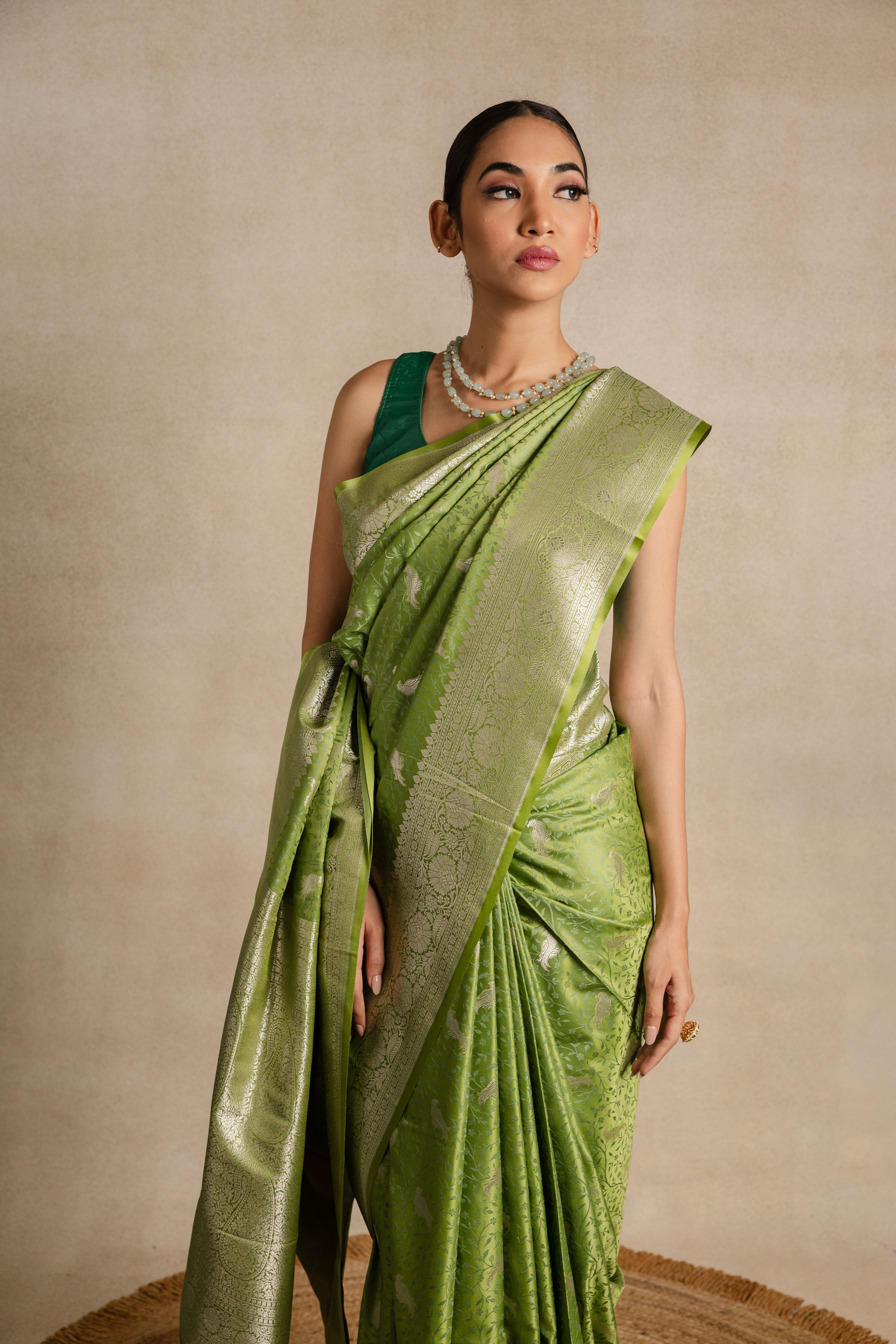 Green Tanchoi Katan Silk Saree