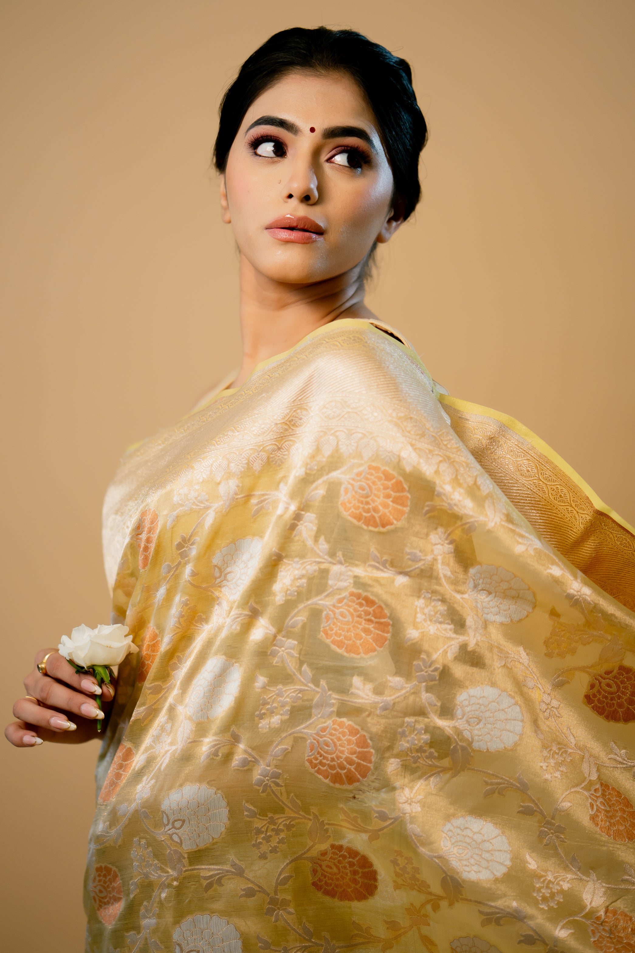 Yellow Jaal Pure Tissue Banarasi Handloom Saree