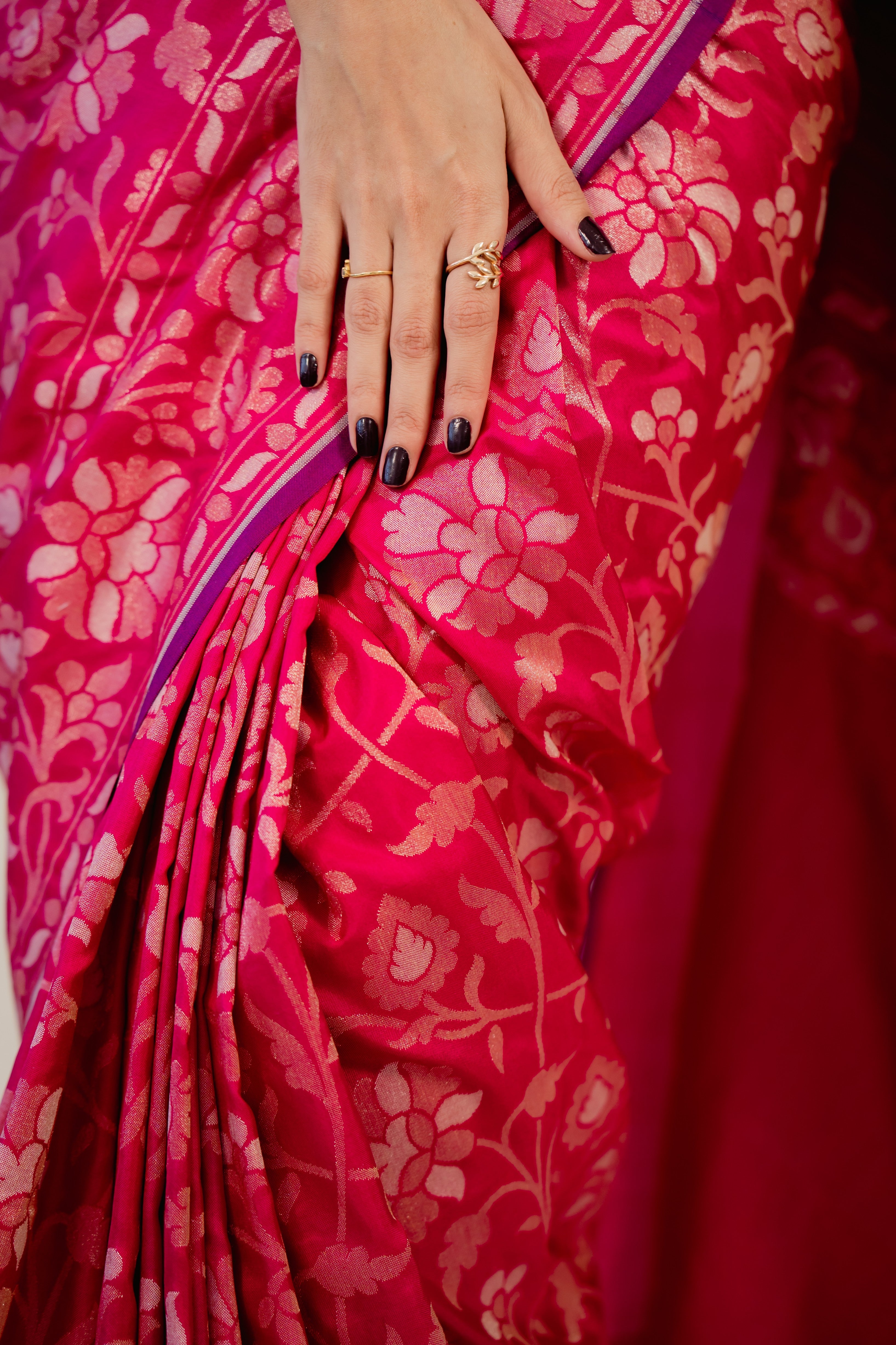 Rani Katan Silk Jaal Saree