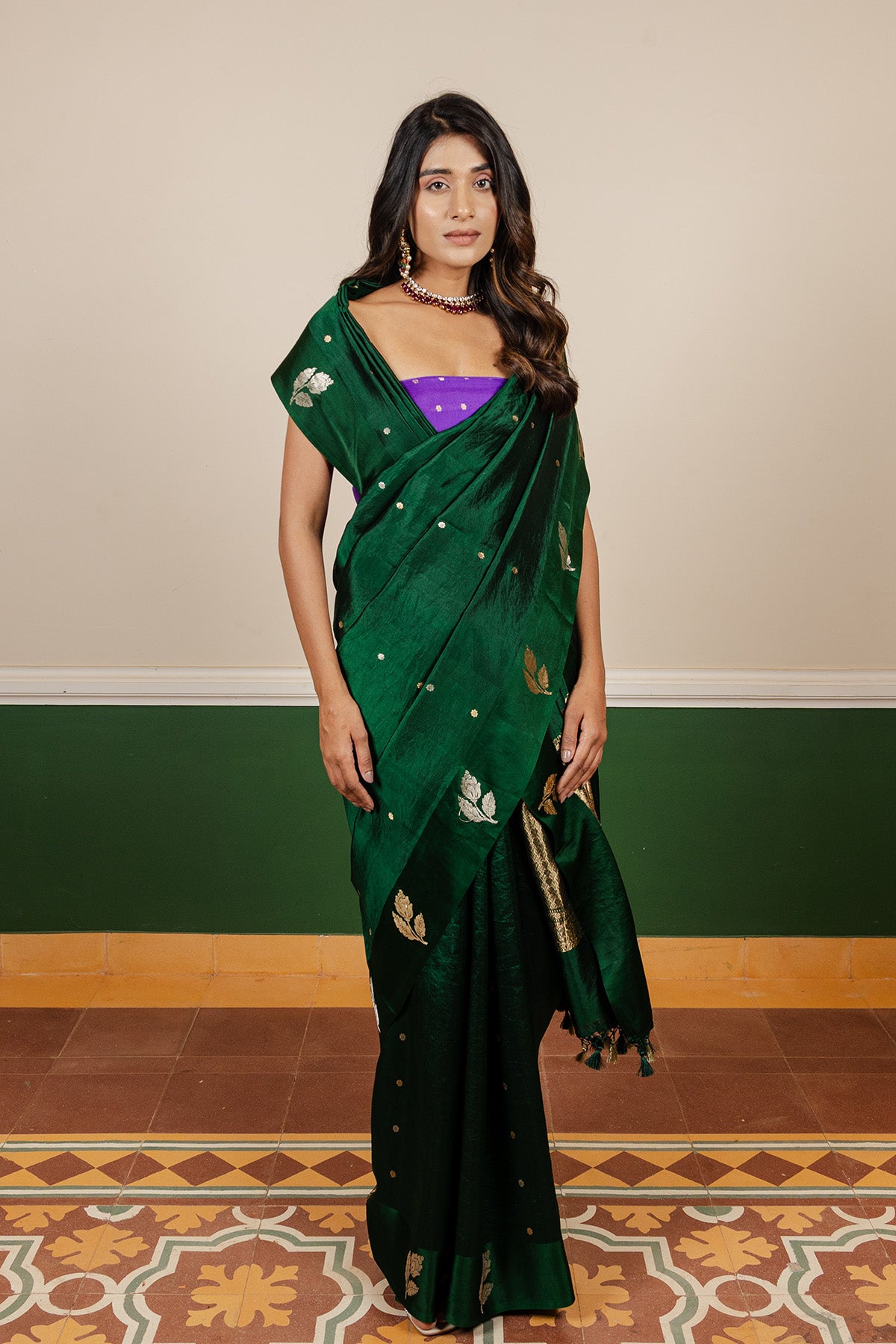 Green Katan Silk Banarasi Handloom Saree