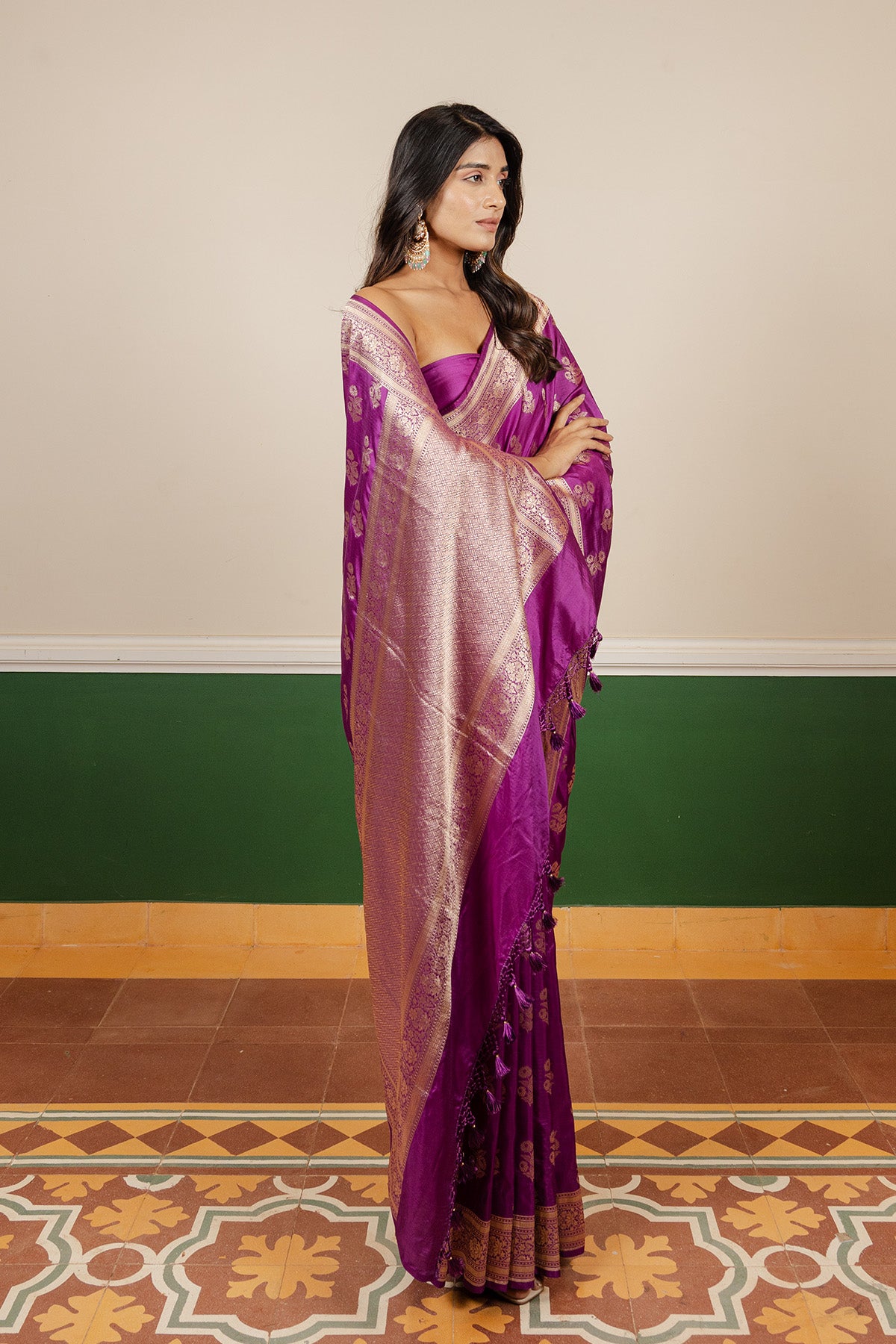Purple Bootidar Upadda Silk Banarasi Handloom Saree